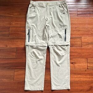 Little Donkey Andy Women's Convertible Hiking Pants Tan Stretch Pockets XL